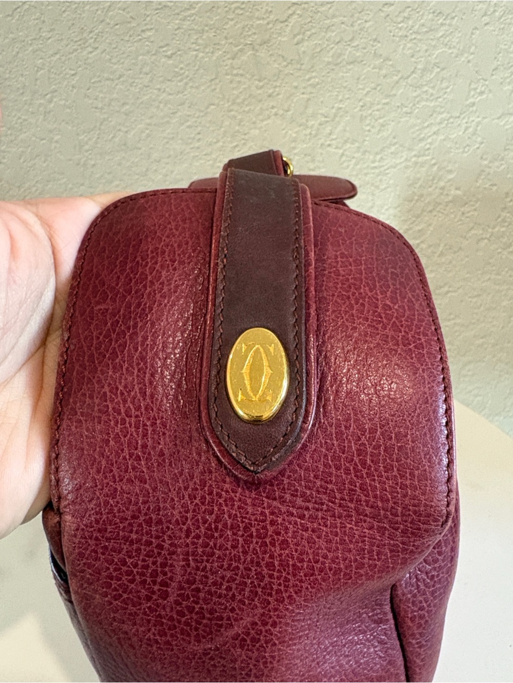 Cartier Bordeaux Leather Handbag - Picture 8 of 16